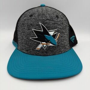 Fanatics San Jose Sharks Hat Mens OSFA Teal Gray Excellent NHL Authentic Pro